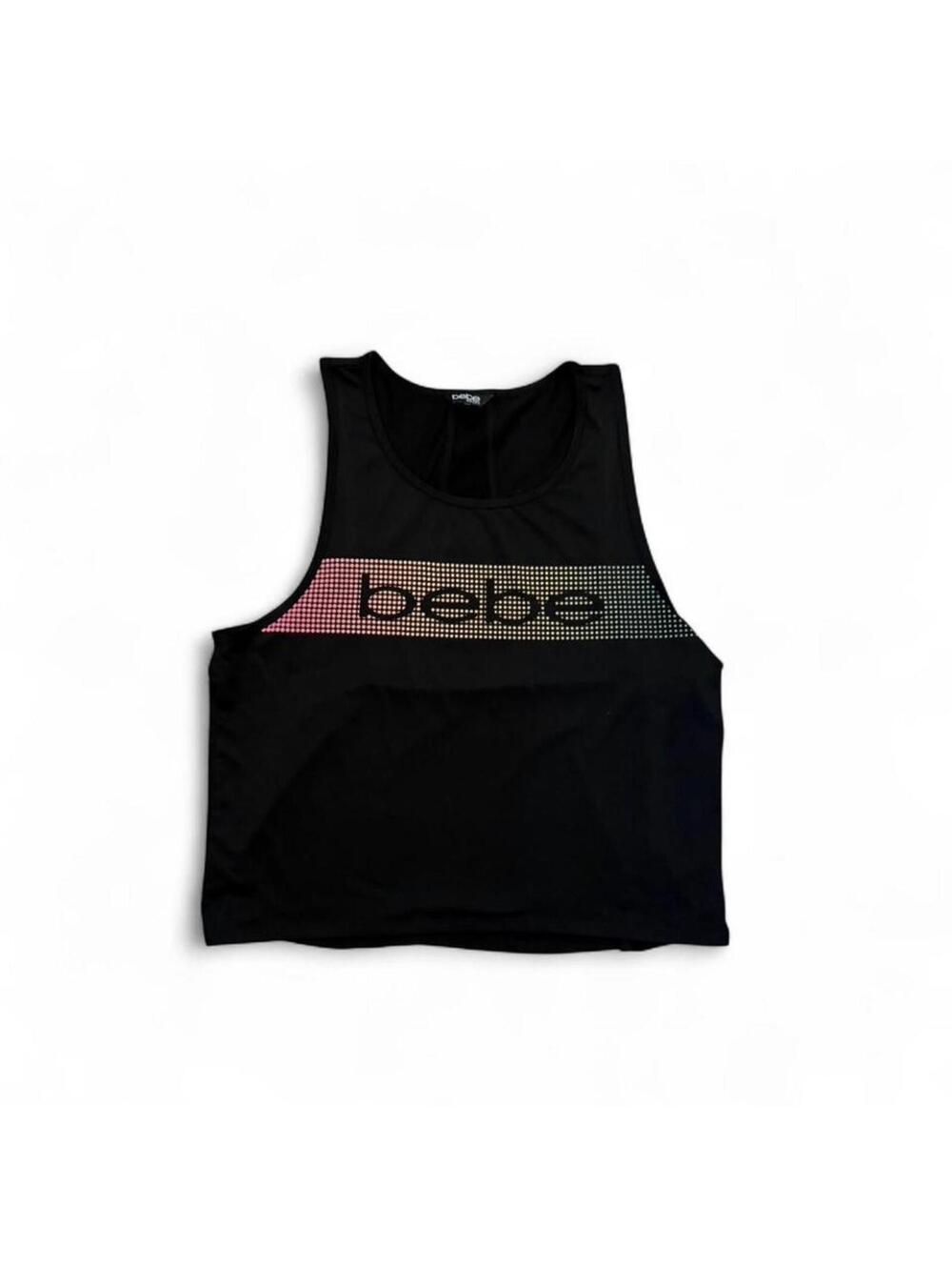 Bebe women’s black  colorful tank top size XL